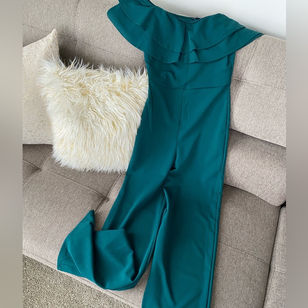 Fashion Nova Ready to Ruffle Jumpsuit Hunter
